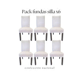 Pack 6 Fundas de Silla Blanco/ Confección