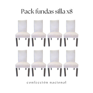 Pack 8 Fundas de Silla Blanco/ Confección