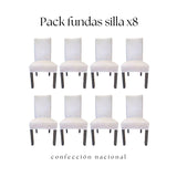 Pack 8 Fundas de Silla Blanco/ Confección