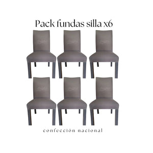 Pack 6 Fundas de Silla Gris/ Confección