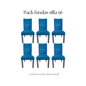 Pack 6 Fundas de Silla Turquesa/ Confección