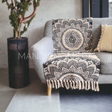 Textil Decorativo Piecera/ Alfombra Mandalas Negro